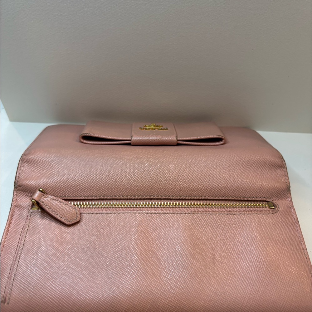 Prada Saffiono Fiocco Pink Bow Wallet Authentic - Picture 7 of 11